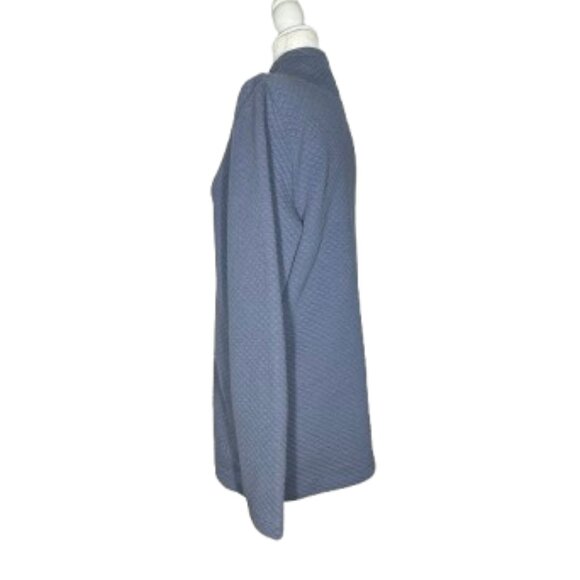L.L. Bean Women's Softlight Quilted Blue Cowl Neck Long Sleeve Pullover - Picture 4 of 7